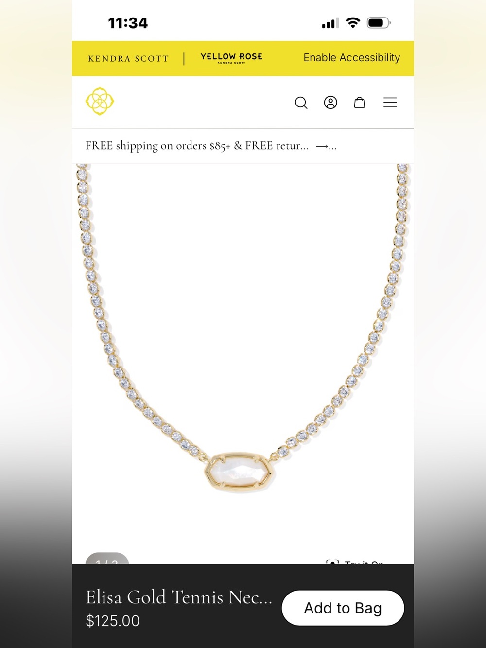 KENDRA SCOTT Rhinestone adjustable necklace  Never Worn